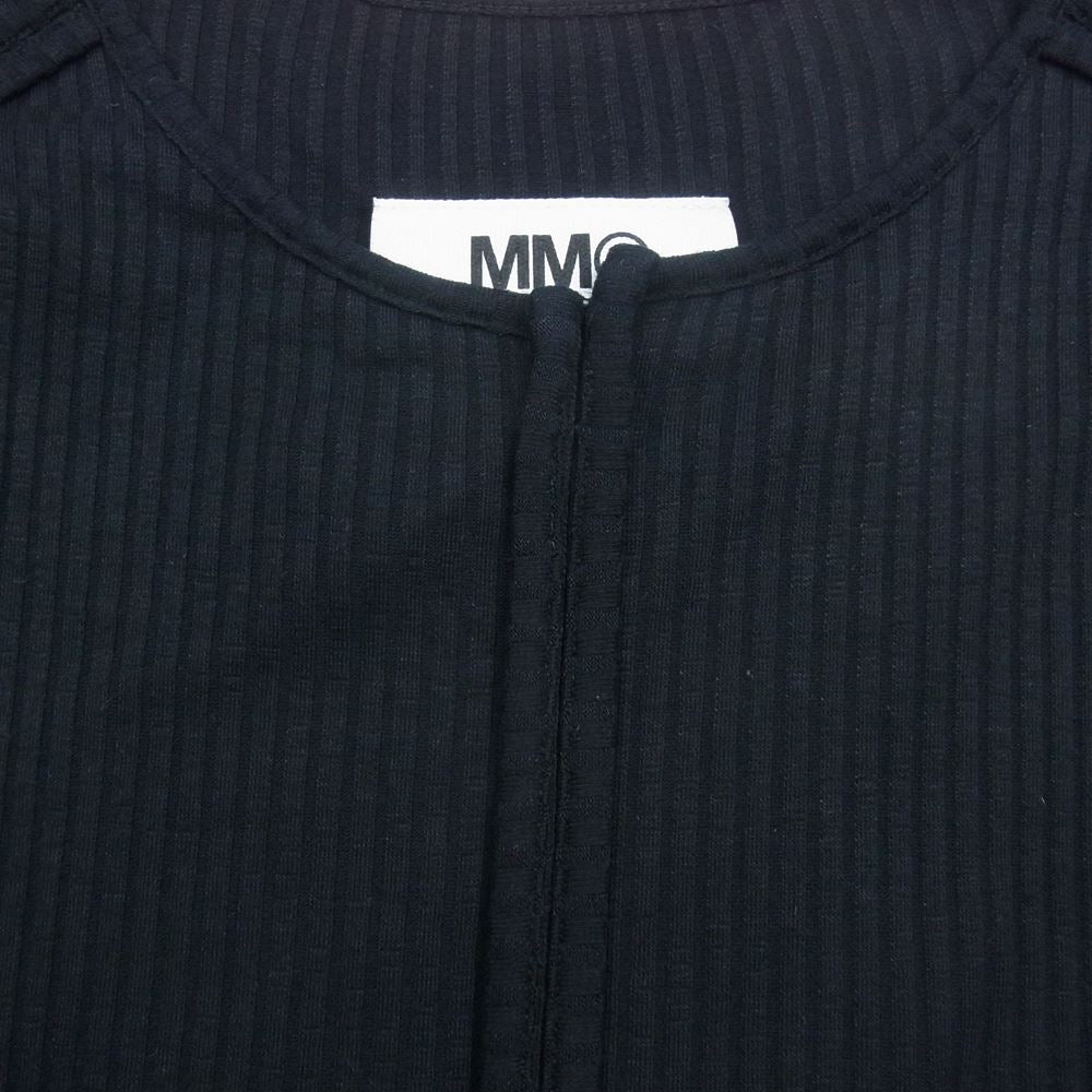 MAISON MARGIELA メゾンマルジェラ S52GC0081 MM6 エムエムシックス アウトシーム レーヨン リブ カットソー 長袖 ブラック系 XS【中古】