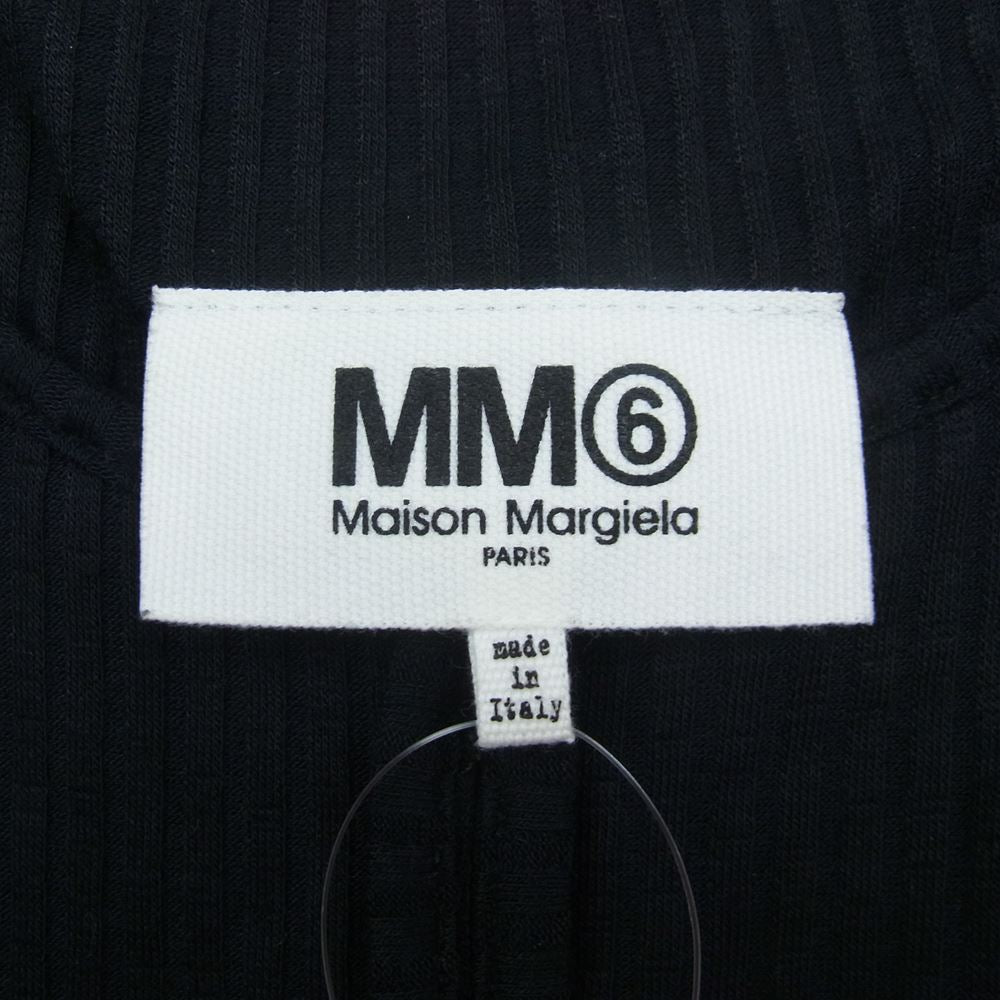 MAISON MARGIELA メゾンマルジェラ S52GC0081 MM6 エムエムシックス アウトシーム レーヨン リブ カットソー 長袖 ブラック系 XS【中古】