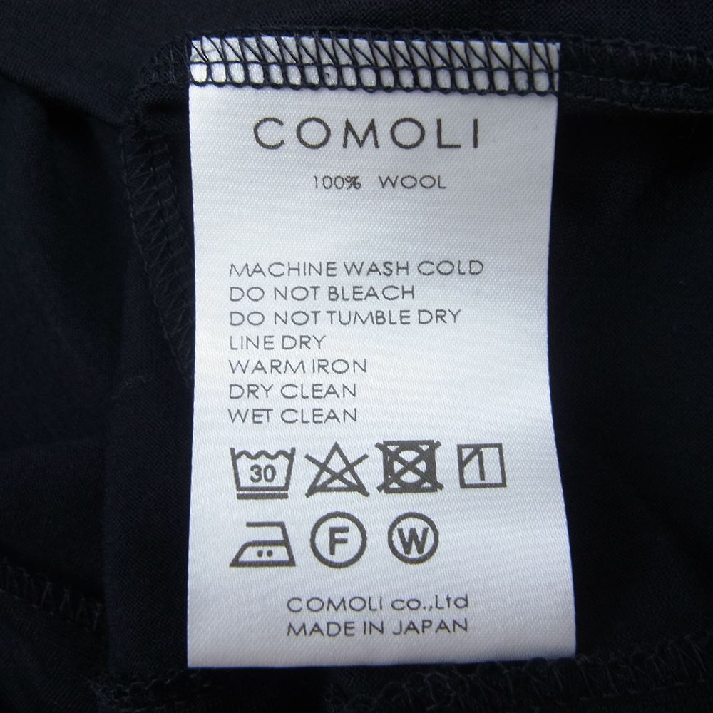 COMOLI コモリ 22SS V01-05007  ウール 天竺 半袖 ポケット Ｔシャツ ネイビー系 3【新古品】【未使用】【中古】