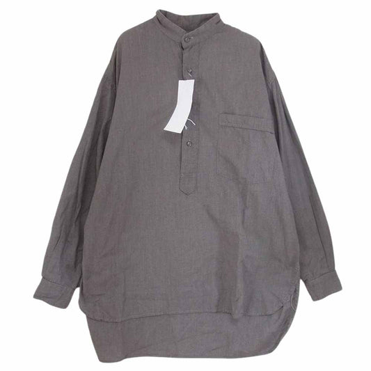 COMOLI コモリ 22SS  V01-02006 ヨリ杢 プルオーバー シャツ グレー系 2【美品】【中古】