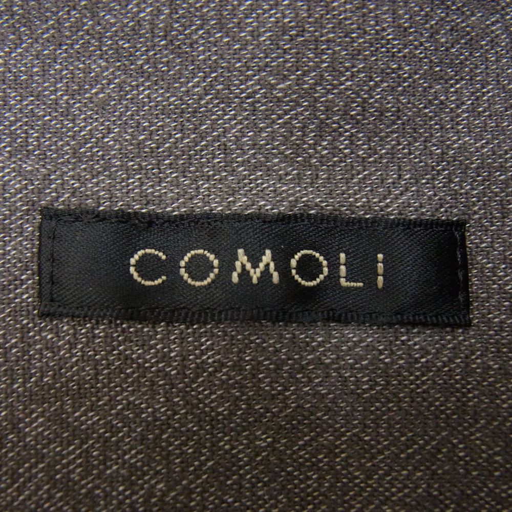 COMOLI コモリ 22SS  V01-02006 ヨリ杢 プルオーバー シャツ グレー系 2【美品】【中古】