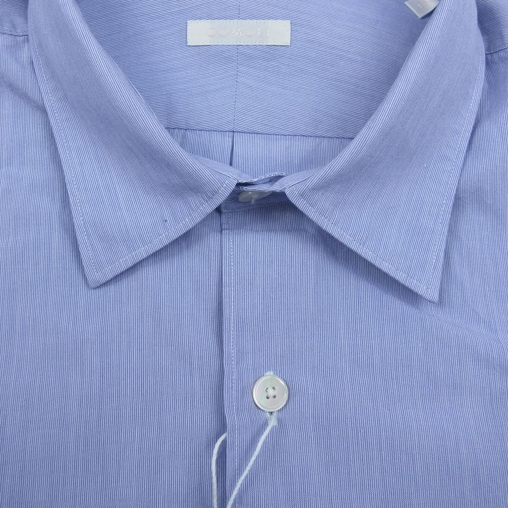 COMOLI コモリ 22AW  W03-02001 コモリシャツ コットン ストライプ 長袖 シャツ SAX STRIPE サックスストライプ ライトブルー系 2【新古品】【未使用】【中古】