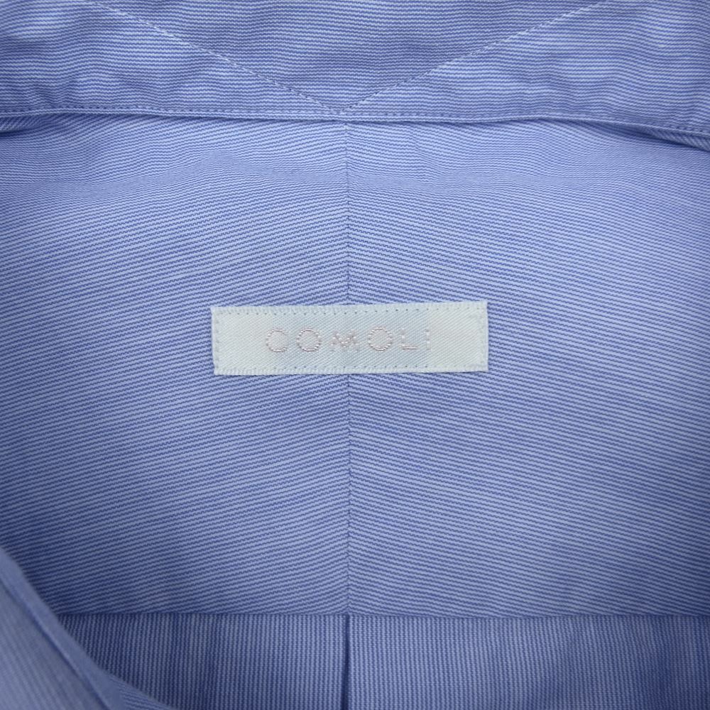 COMOLI コモリ 22AW  W03-02001 コモリシャツ コットン ストライプ 長袖 シャツ SAX STRIPE サックスストライプ ライトブルー系 2【新古品】【未使用】【中古】