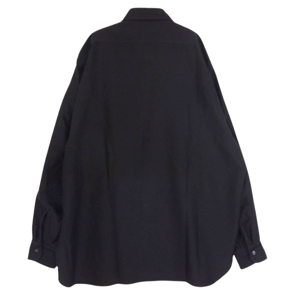 COMOLI コモリ 22AW  W03-02013 ウール モールスキン ワークシャツ ネイビー系 2【新古品】【未使用】【中古】