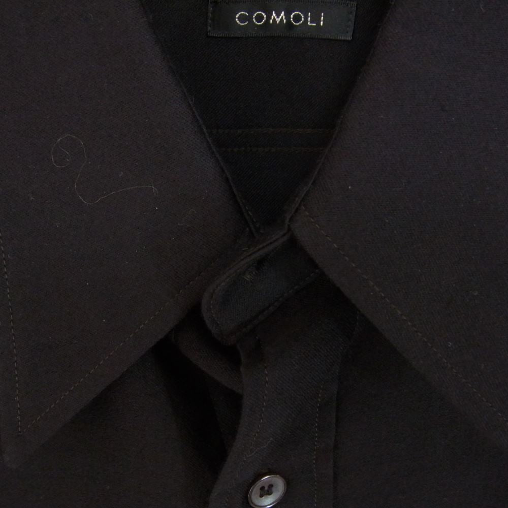 COMOLI コモリ 22AW  W03-02013 ウール モールスキン ワークシャツ ネイビー系 2【新古品】【未使用】【中古】