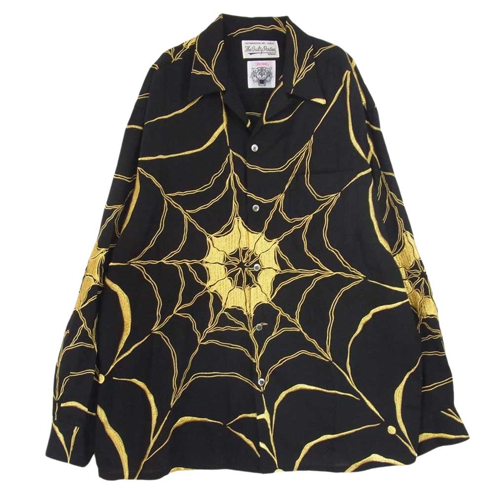 WACKO MARIA ワコマリア 21AW WOLFSHEAD-WM-OC06 × WOLF'S HEAD  ウルフズヘッド 50'S SHIRT L/S 長袖 シャツ ブラック系 XL【中古】