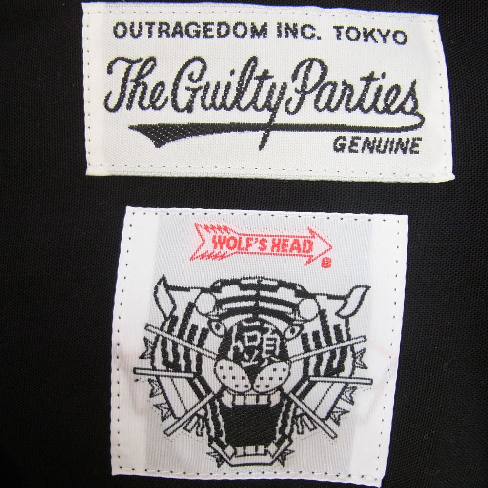 WACKO MARIA ワコマリア 21AW WOLFSHEAD-WM-OC06 × WOLF'S HEAD  ウルフズヘッド 50'S SHIRT L/S 長袖 シャツ ブラック系 XL【中古】