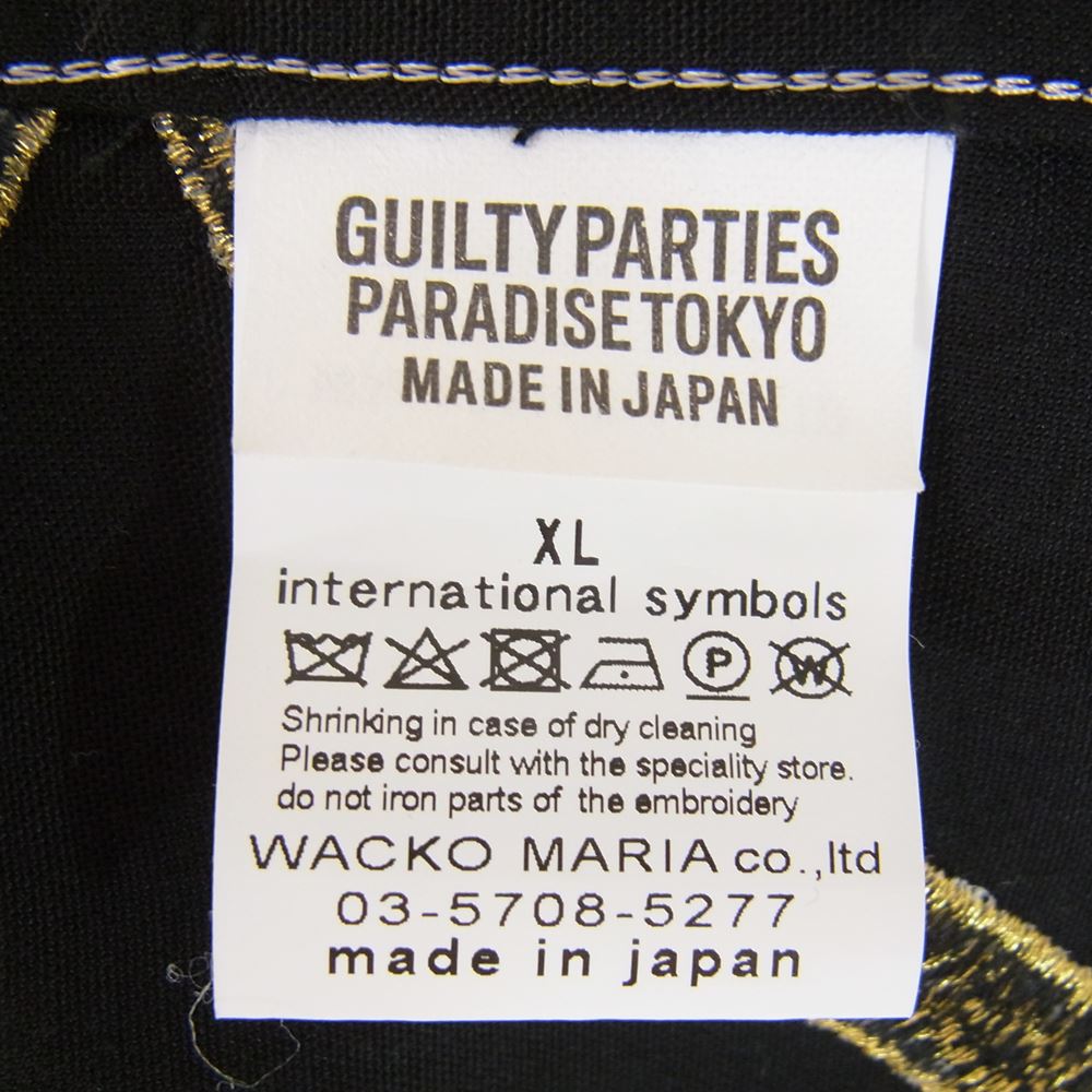 WACKO MARIA ワコマリア 21AW WOLFSHEAD-WM-OC06 × WOLF'S HEAD  ウルフズヘッド 50'S SHIRT L/S 長袖 シャツ ブラック系 XL【中古】