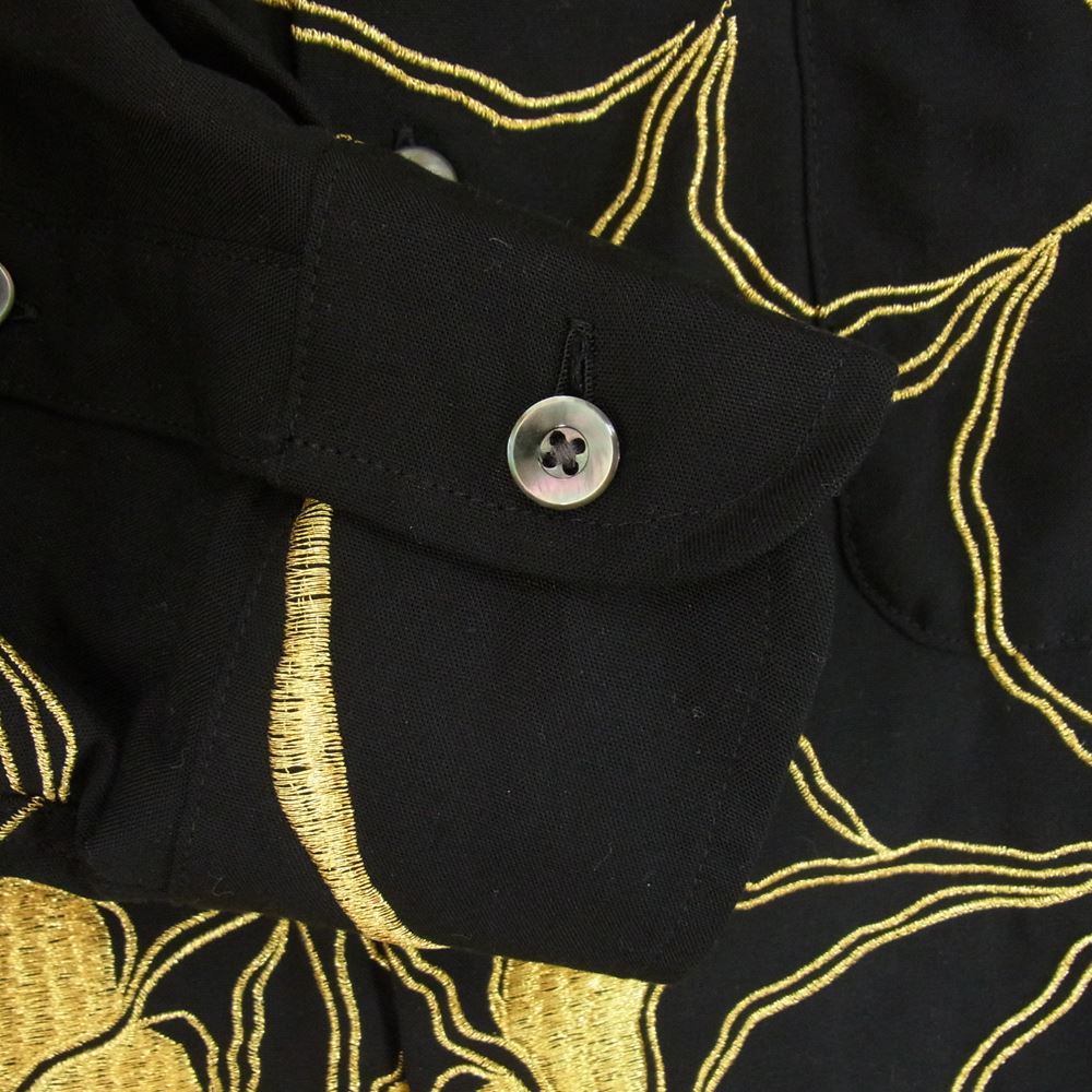 WACKO MARIA ワコマリア 21AW WOLFSHEAD-WM-OC06 × WOLF'S HEAD  ウルフズヘッド 50'S SHIRT L/S 長袖 シャツ ブラック系 XL【中古】