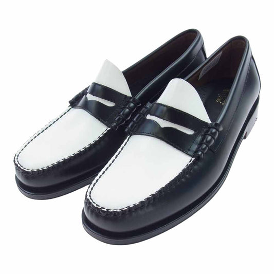 ジーエイチバス 11010H LARSON ラーソン モック ペニー ローファー シューズ ブラック系 ホワイト系 UK8【極上美品】【中古】