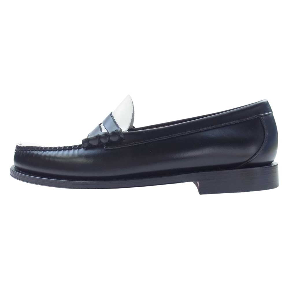 ジーエイチバス 11010H LARSON ラーソン モック ペニー ローファー シューズ ブラック系 ホワイト系 UK8.5【極上美品】【中古】