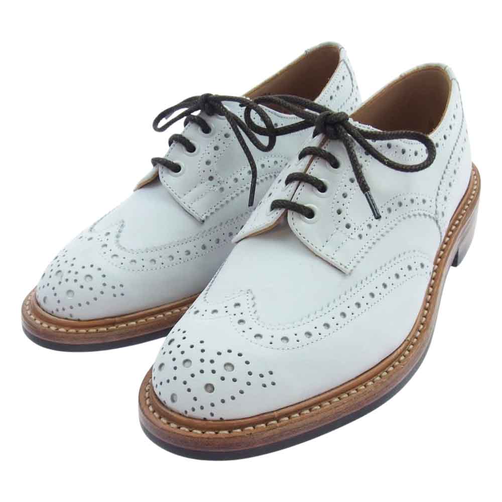Tricker's トリッカーズ S633 BOURTON バートン ウィングチップ シューズ ダイナイトソール ホワイト系 6【極上美品】【中古】
