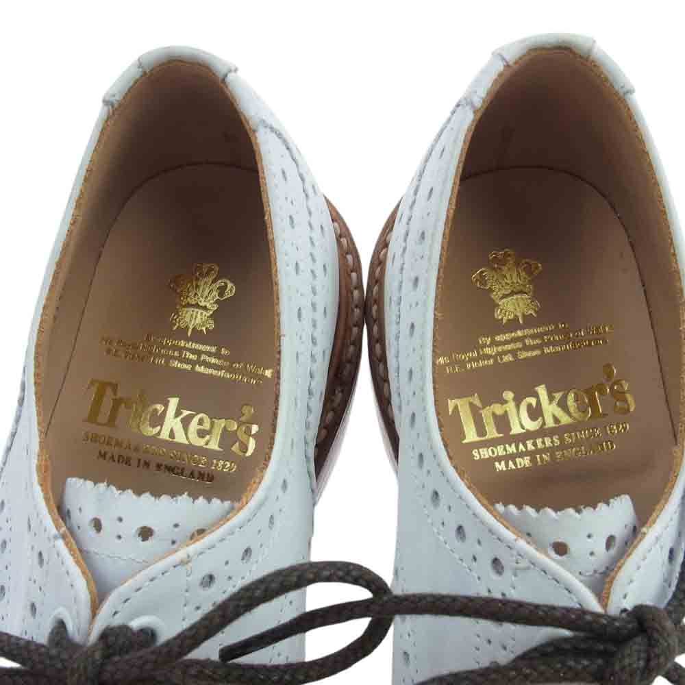 Tricker's トリッカーズ S633 BOURTON バートン ウィングチップ シューズ ダイナイトソール ホワイト系 6【極上美品】【中古】