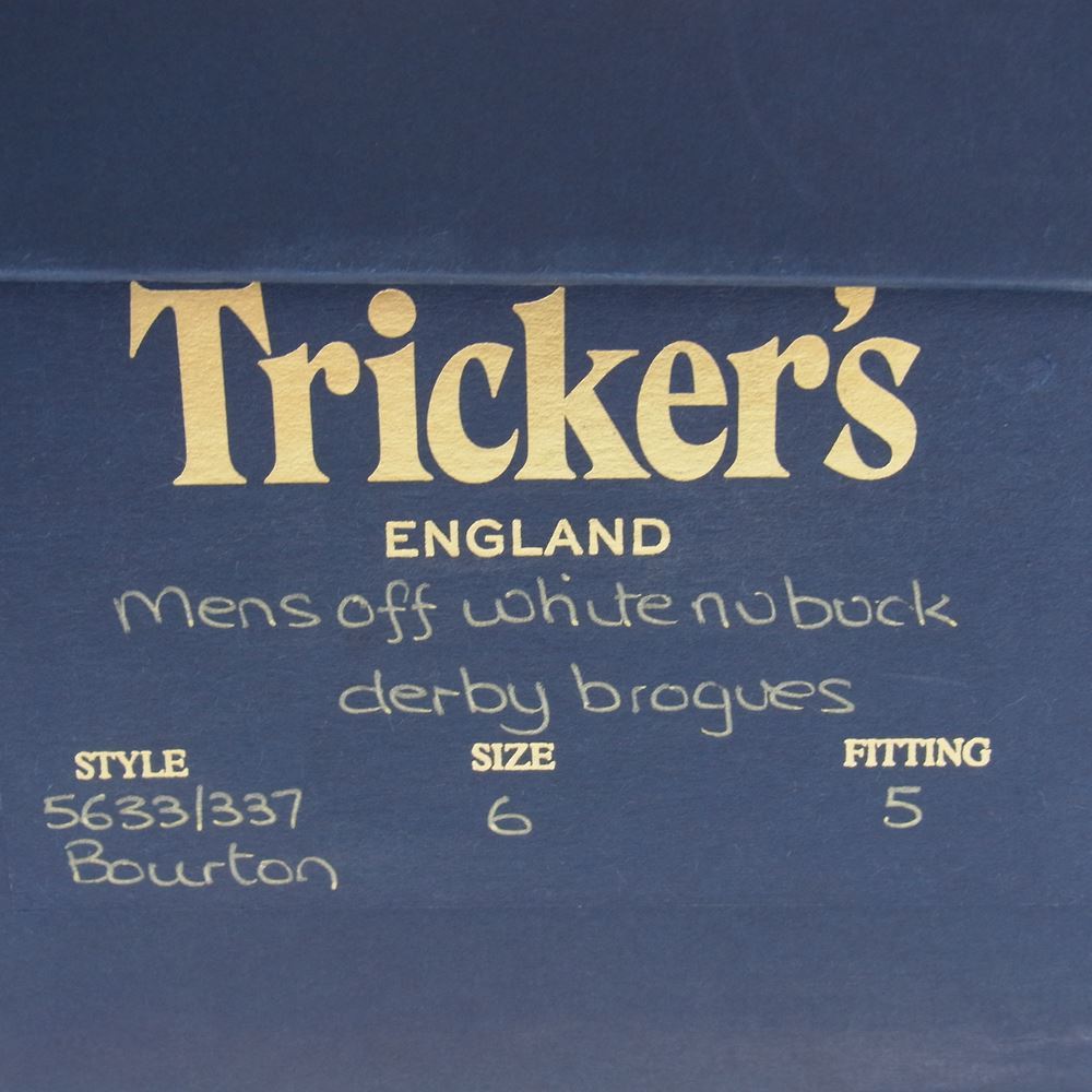 Tricker's トリッカーズ S633 BOURTON バートン ウィングチップ シューズ ダイナイトソール ホワイト系 6【極上美品】【中古】