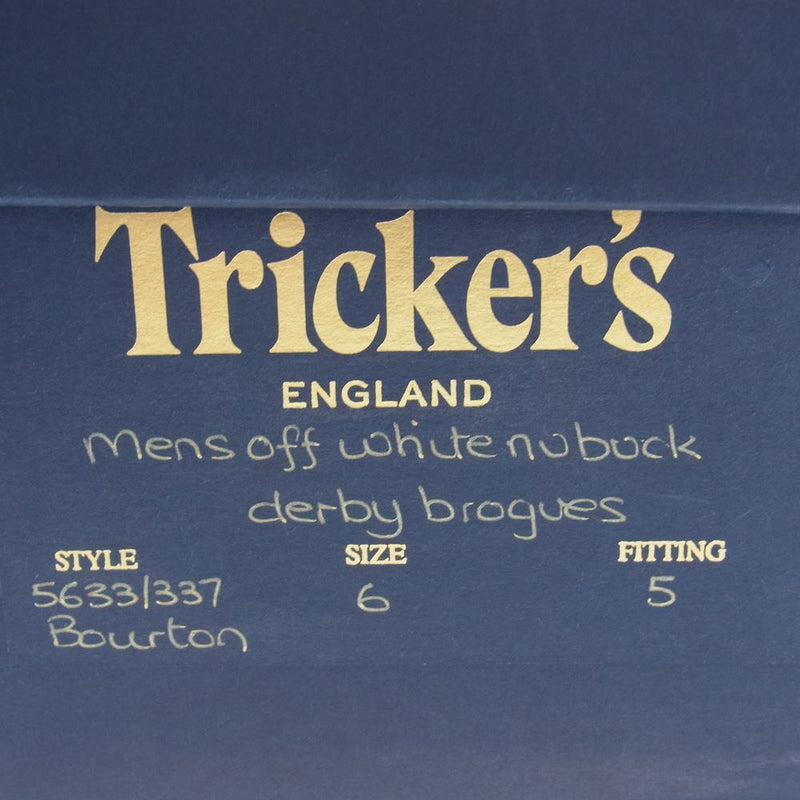 Tricker's トリッカーズ S633 BOURTON バートン ウィングチップ シューズ ダイナイトソール ホワイト系 6【極上美品】【中古】