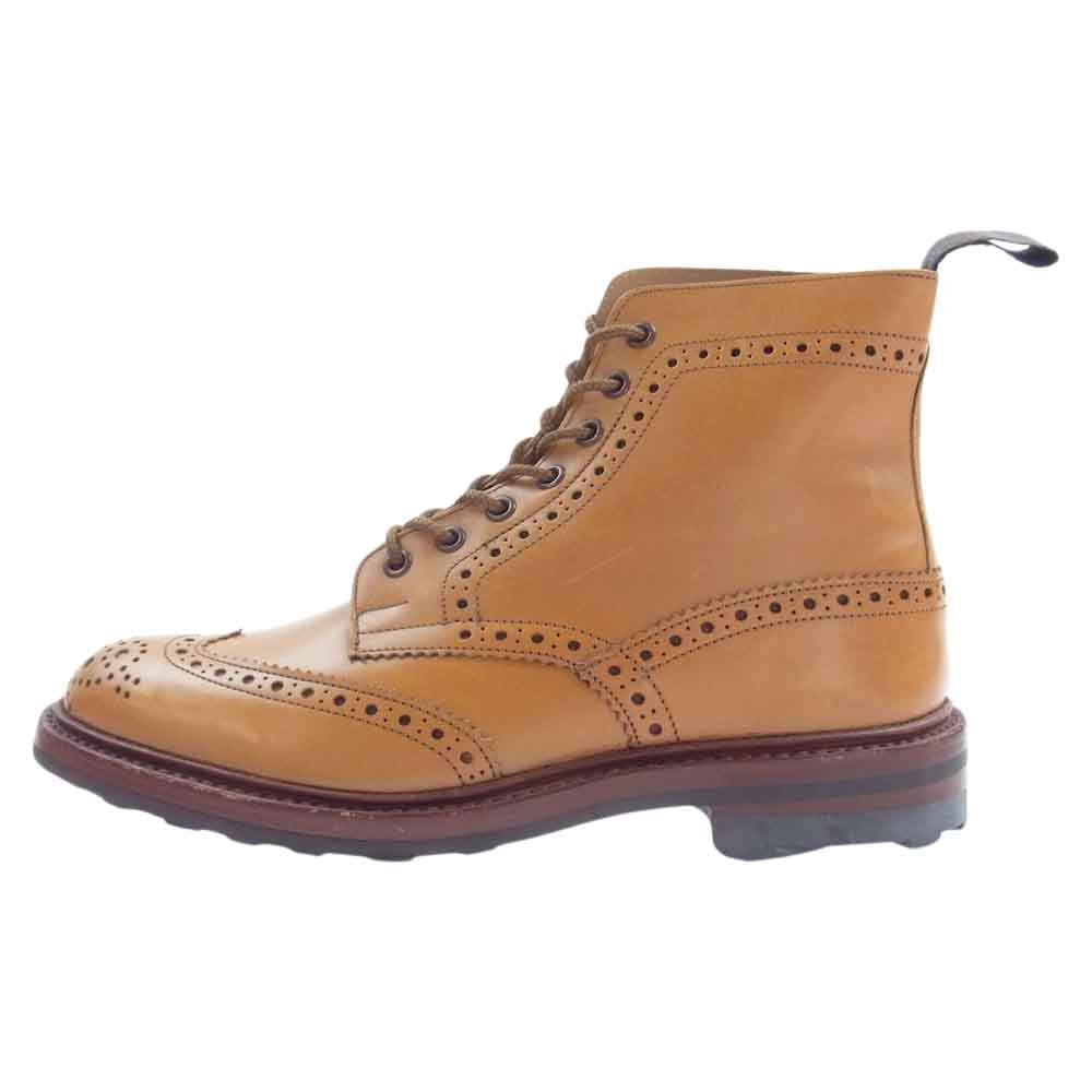 Tricker's トリッカーズ M5634 STOW ストウ フルブローグ カントリーブーツ ライトブラウン系 8.5【極上美品】【中古】