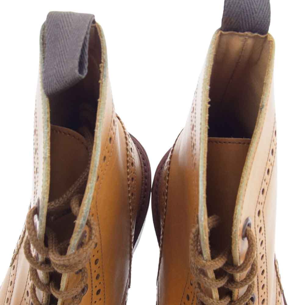 Tricker's トリッカーズ M5634 STOW ストウ フルブローグ カントリーブーツ ライトブラウン系 8.5【極上美品】【中古】