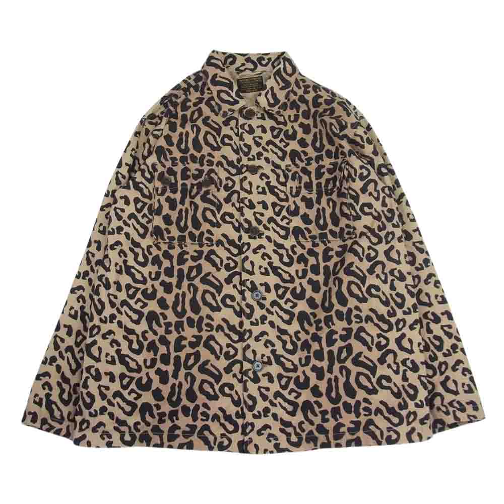 WACKO MARIA ワコマリア × TIM LEHI ティムリーハイ ARMY SHIRT タイガー スカル 刺繍 アーミー 長袖 シャツ ジャケット ベージュ系 L【中古】