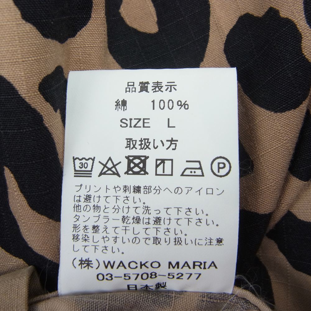 WACKO MARIA ワコマリア × TIM LEHI ティムリーハイ ARMY SHIRT タイガー スカル 刺繍 アーミー 長袖 シャツ ジャケット ベージュ系 L【中古】