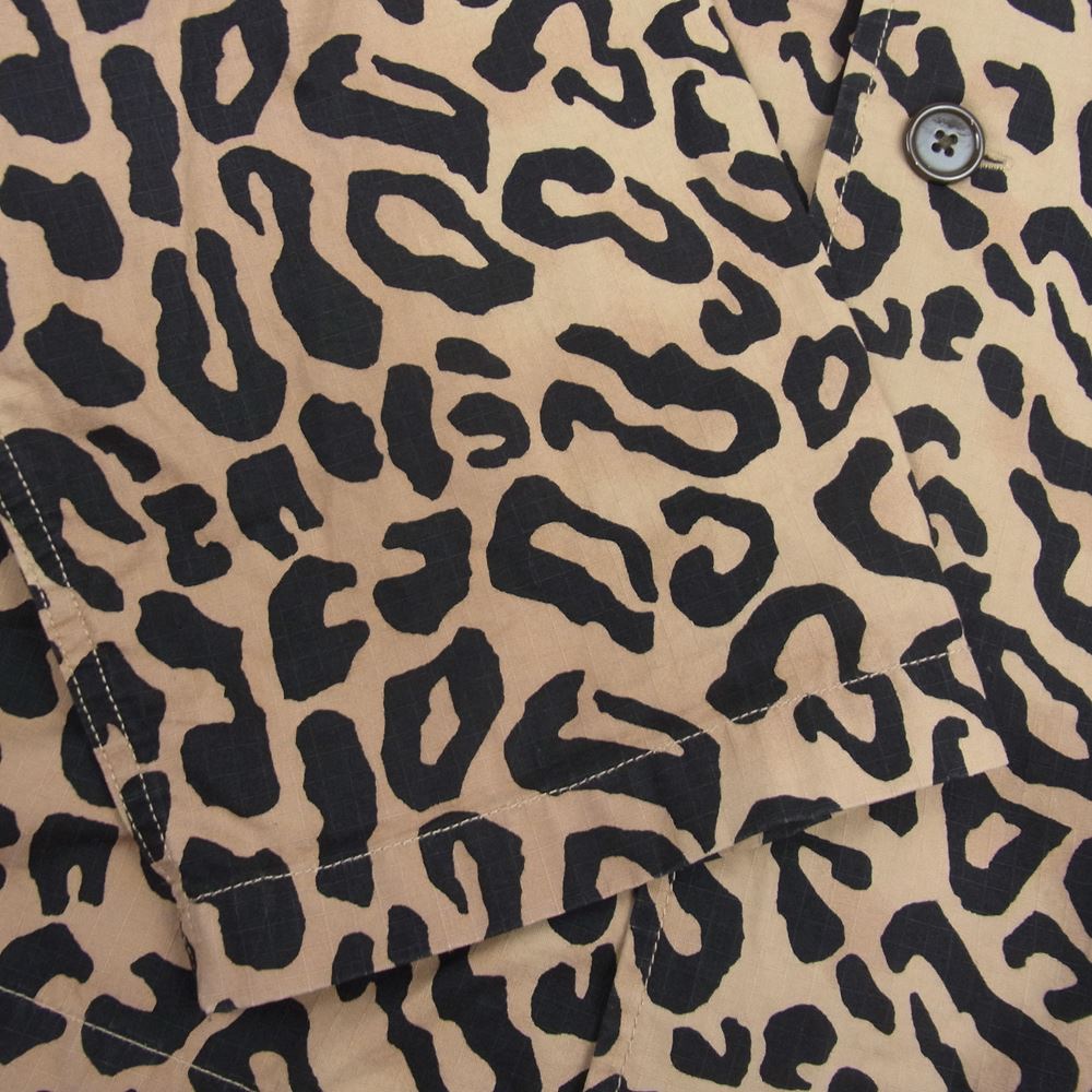 WACKO MARIA ワコマリア × TIM LEHI ティムリーハイ ARMY SHIRT タイガー スカル 刺繍 アーミー 長袖 シャツ ジャケット ベージュ系 L【中古】