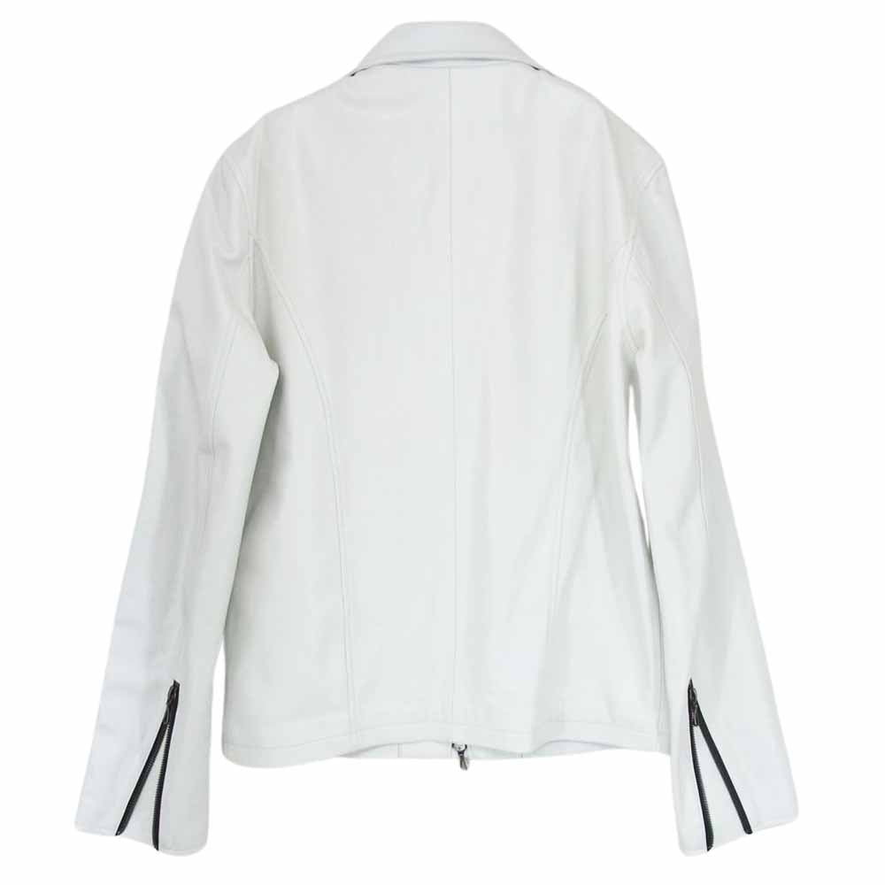 シャッフェン シープレザー フルジップ シングル ライダースジャケット ホワイト系 3【中古】