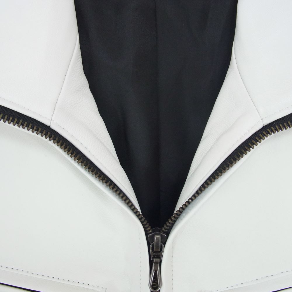 シャッフェン シープレザー フルジップ シングル ライダースジャケット ホワイト系 3【中古】