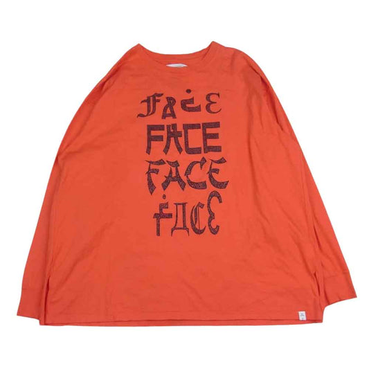 ファセッタズム MRC-TEE-U14 FACEロゴプリント 長袖 Tシャツ ロンT レッド系 5【中古】