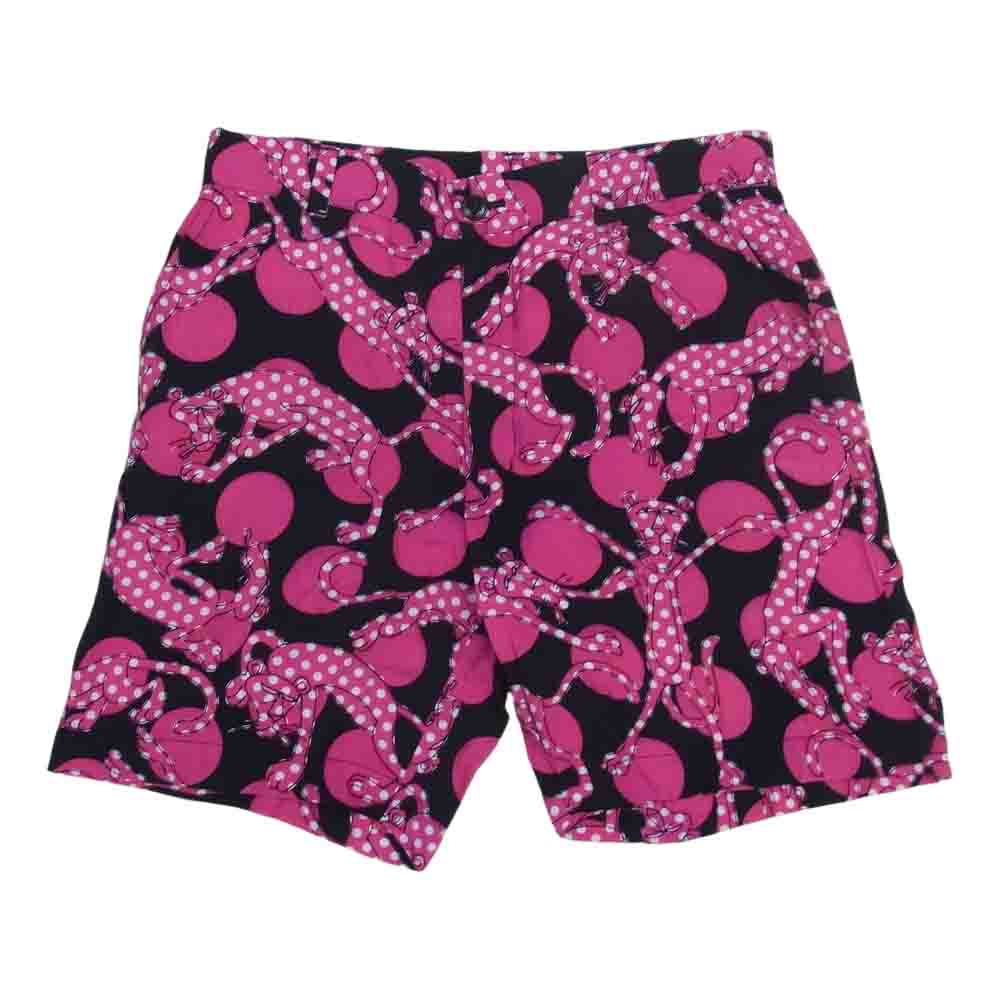 WACKO MARIA ワコマリア ピンクパンサー ドット レーヨン アロハショーツ ハーフパンツ ブラック系 ピンク系 L【中古】