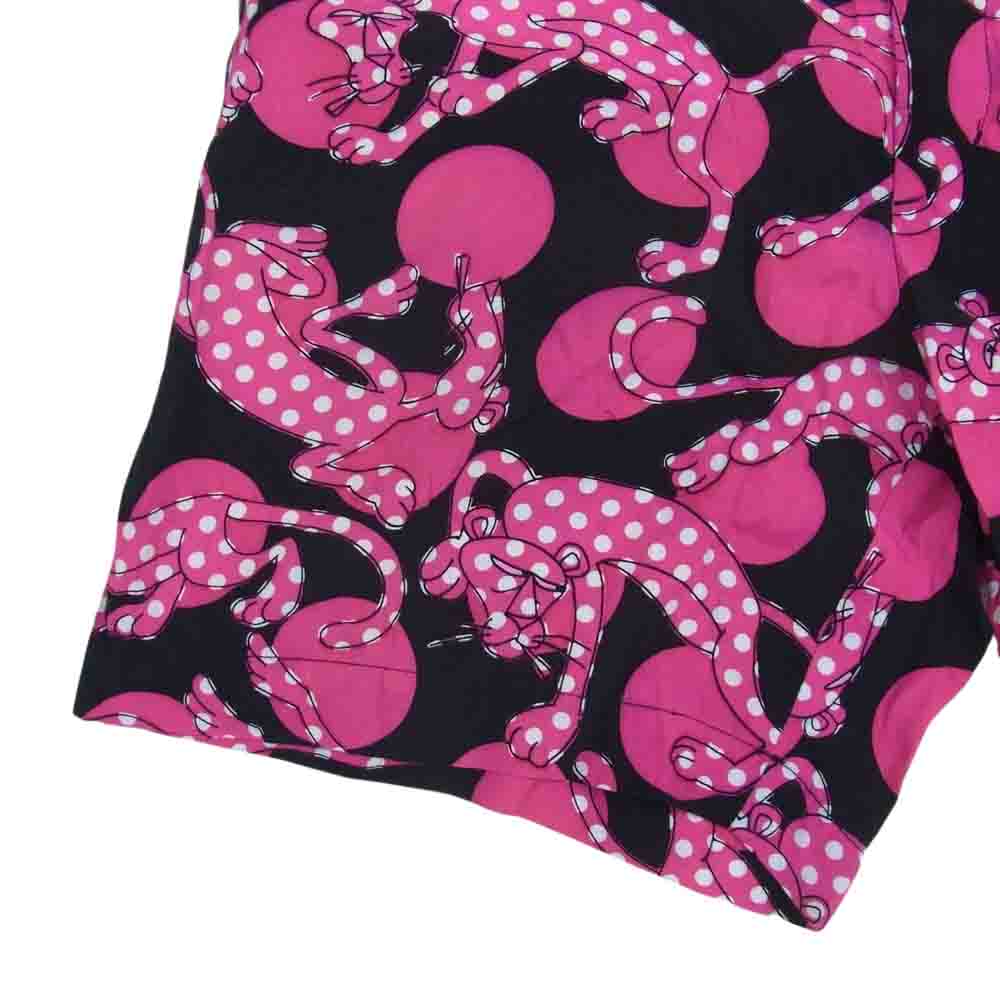 WACKO MARIA ワコマリア ピンクパンサー ドット レーヨン アロハショーツ ハーフパンツ ブラック系 ピンク系 L【中古】