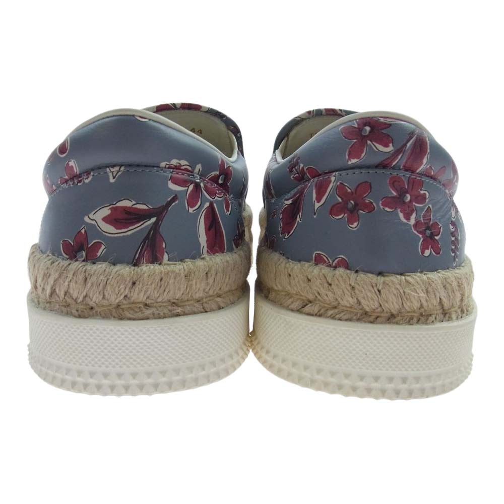 VALENTINO ヴァレンティノ ハイビスカス フラワー エスパドリーユ スリッポン スニーカー グレー系 44【中古】