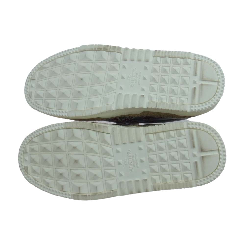 VALENTINO ヴァレンティノ ハイビスカス フラワー エスパドリーユ スリッポン スニーカー グレー系 44【中古】