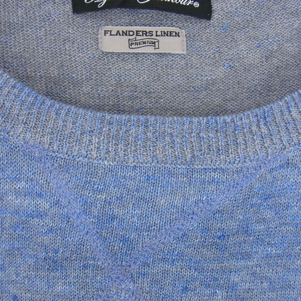 HYSTERIC GLAMOUR ヒステリックグラマー 0133NS01 VIP CLUB ビップクラブ ガールプリント ニット セーター ライトブルー系 F【中古】