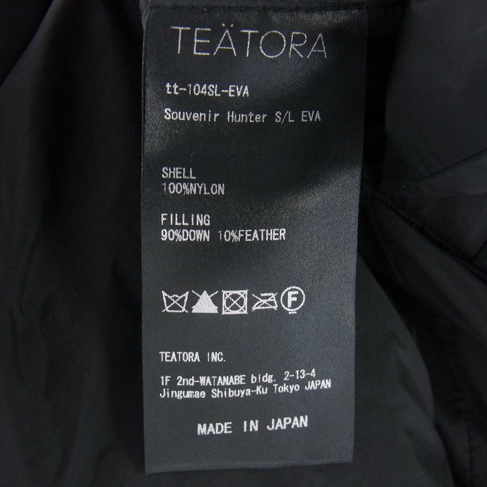 TEATORA テアトラ 22AW tt-104SL-EVA Souvenir Hunter S/L EVAPRO スーベニアハンター ナイロン ダウンジャケット ブラック系 〇〇（2）【中古】