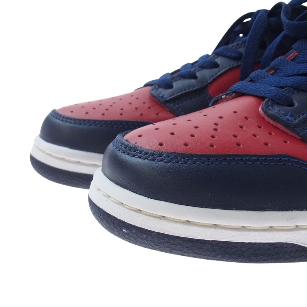 NIKE ナイキ 630358-641 DUNK LOW VARSITY RED ダンク ロー バーシティレッド スニーカー ネイビー系 レッド系 27cm【極上美品】【中古】