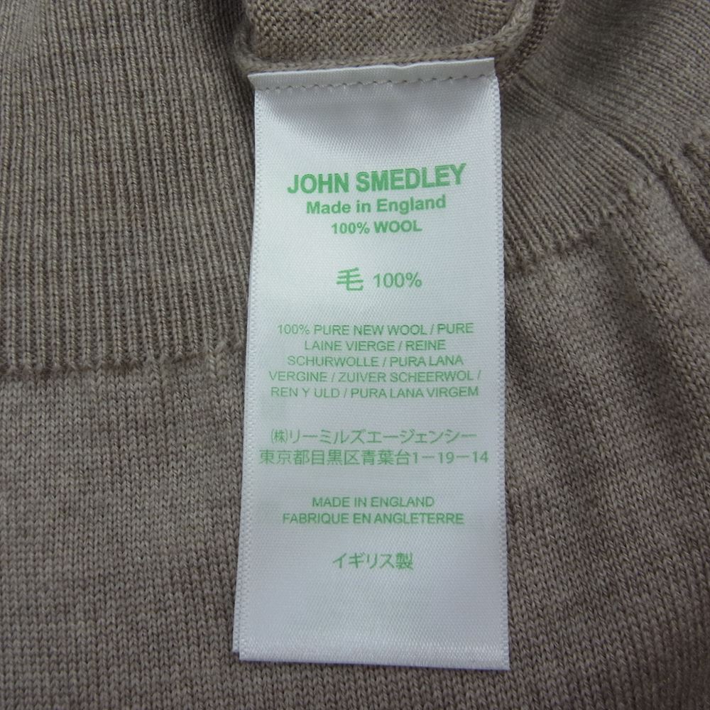 JOHN SMEDLEY ジョンスメドレー RIBER SOFT FAWN メリノウール 24G Vネック ニット ブラウン系 M【極上美品】【中古】