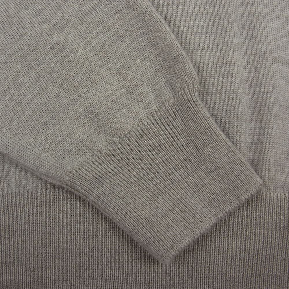 JOHN SMEDLEY ジョンスメドレー RIBER SOFT FAWN メリノウール 24G Vネック ニット ブラウン系 M【極上美品】【中古】