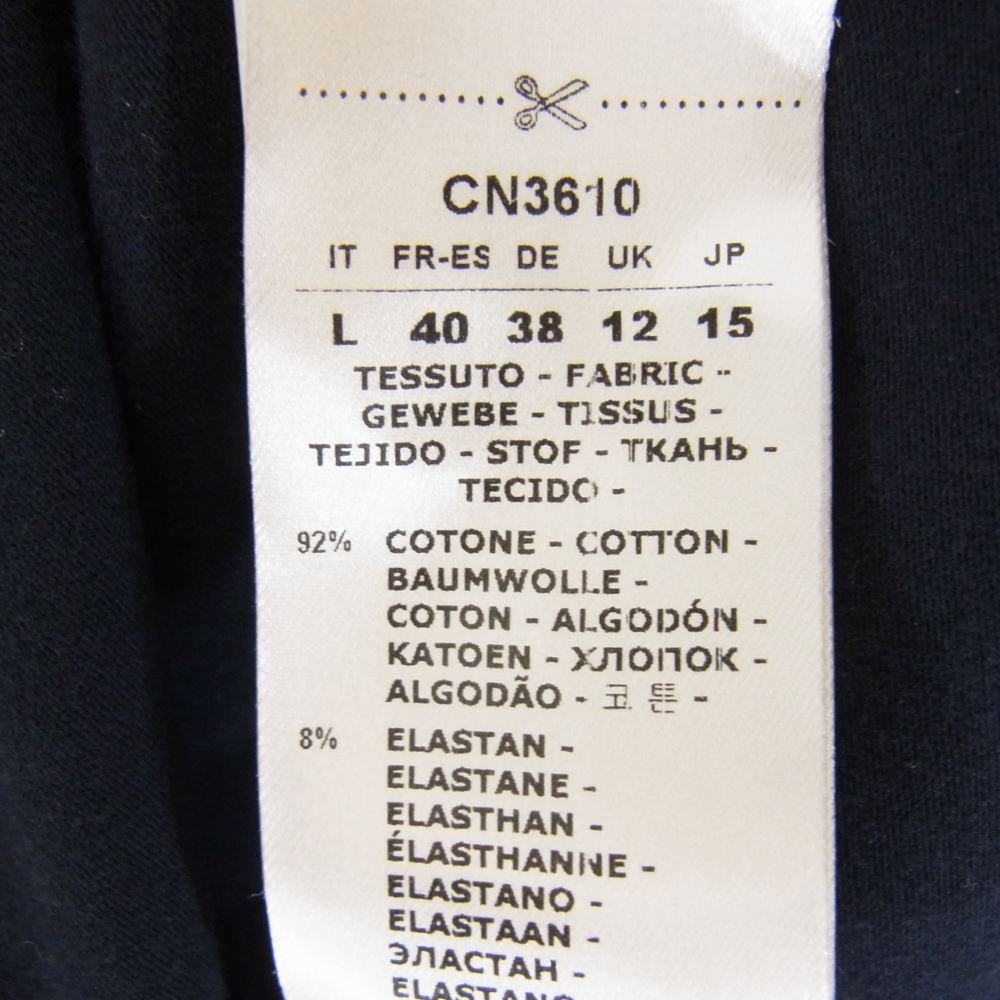 チルコロ CN3610 851 ワイドカラー コットンジャージー ストレッチ 長袖 ドレス シャツ ネイビー系 L【極上美品】【中古】