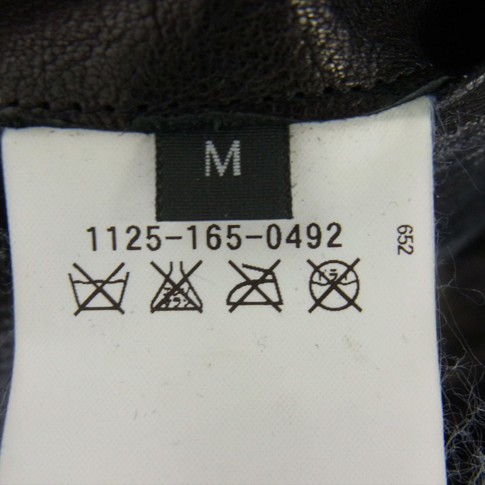 UNITED ARROWS ユナイテッドアローズ シープレザー 羊革 M-65 フィールドジャケット 裏地チェック レザージャケット ブラック系 M【中古】