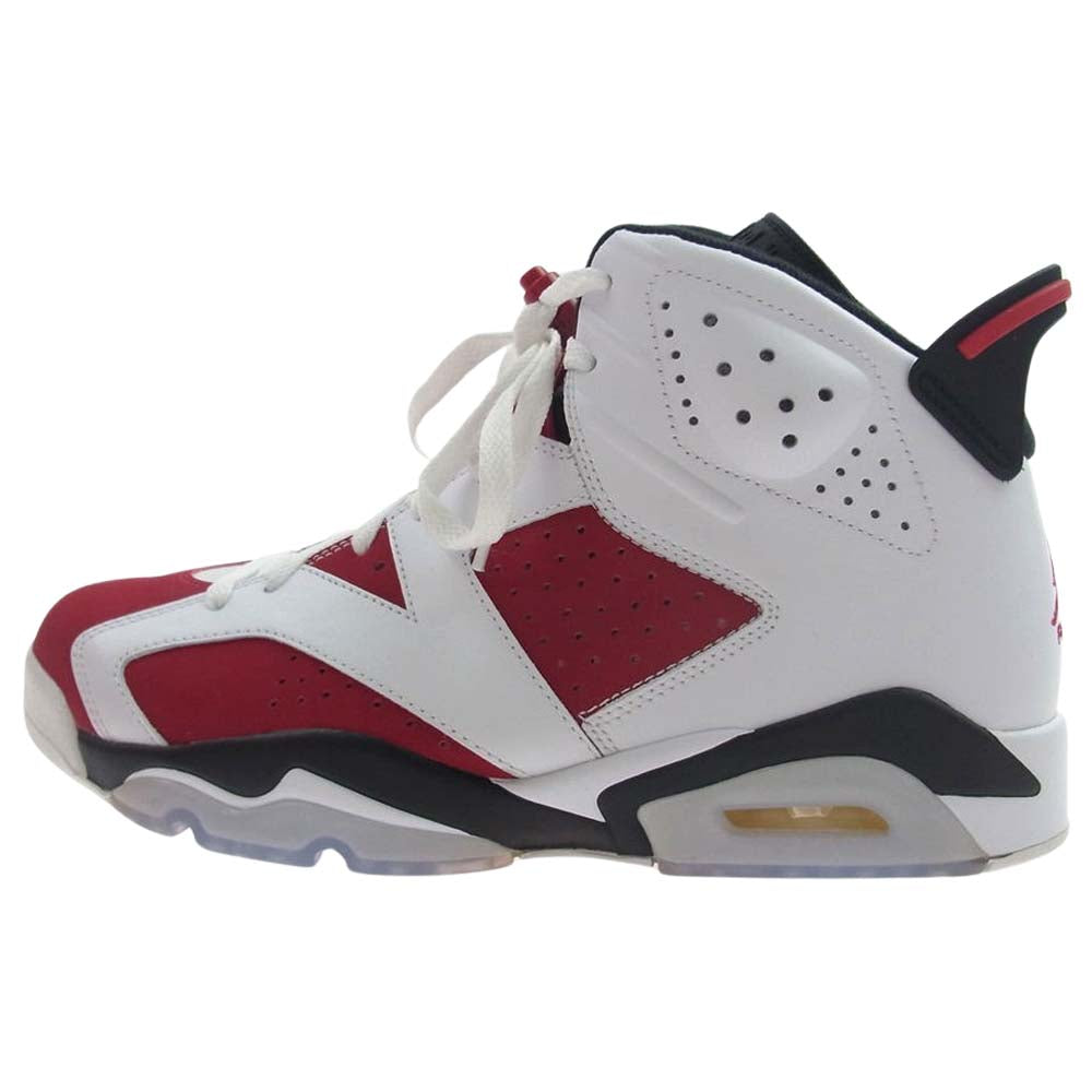 NIKE ナイキ 384664-160 AIR JORDAN 6 RETRO CARMINE 2014 エアジョーダン6 レトロ カーマイン スニーカー ホワイト系 レッド系 27.5cm【極上美品】【中古】