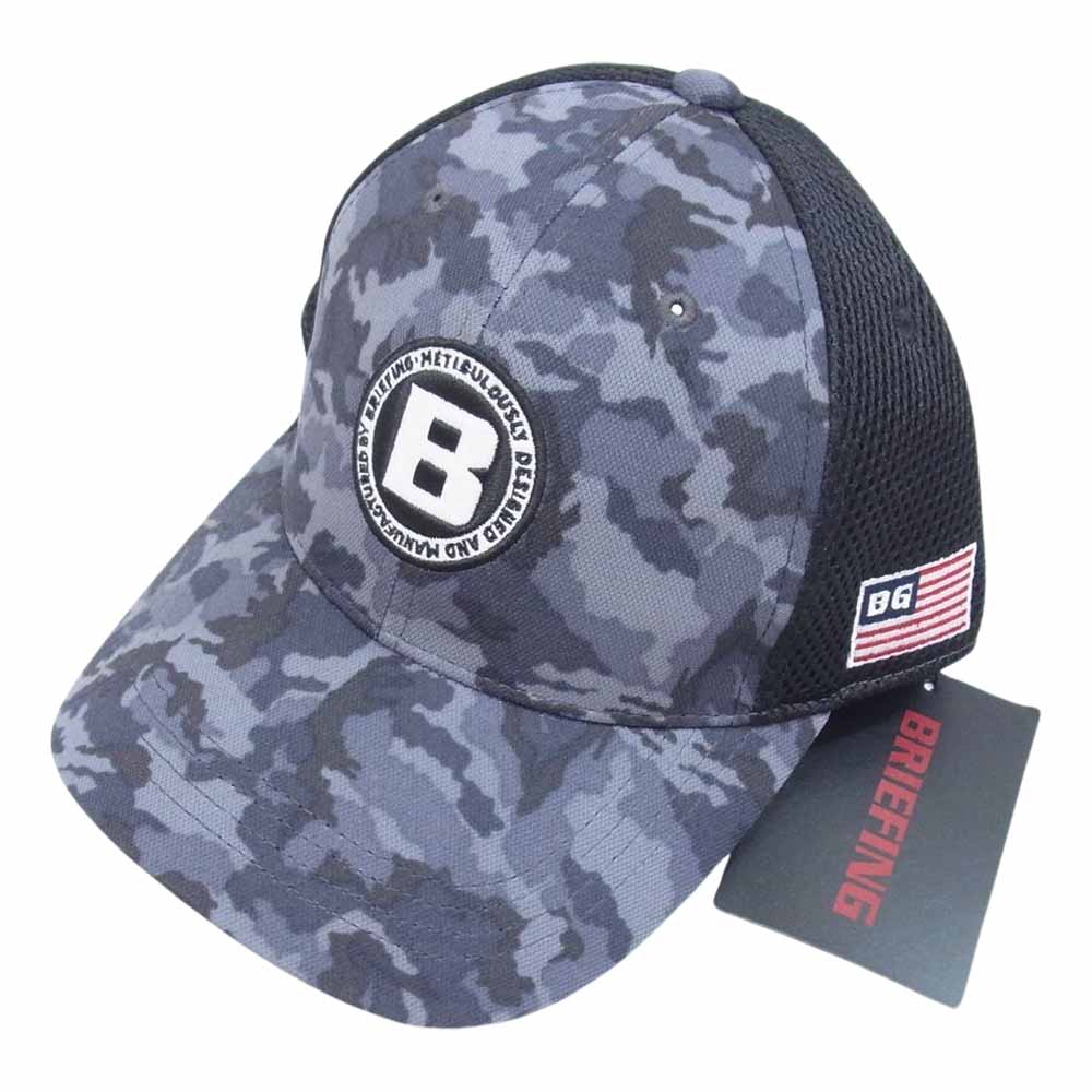 BRIEFING ブリーフィング BRG233M68 MENS CAMO PRINT MESH CAP カモフラ プリント メッシュ キャップ ブラック系 FREE【新古品】【未使用】【中古】