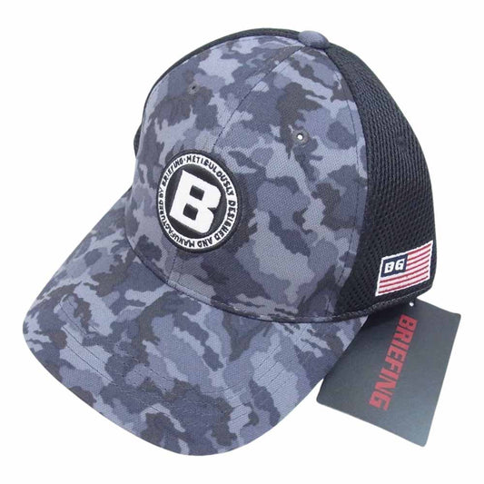 BRIEFING ブリーフィング BRG233M68 MENS CAMO PRINT MESH CAP カモフラ プリント メッシュ キャップ ブラック系 FREE【新古品】【未使用】【中古】