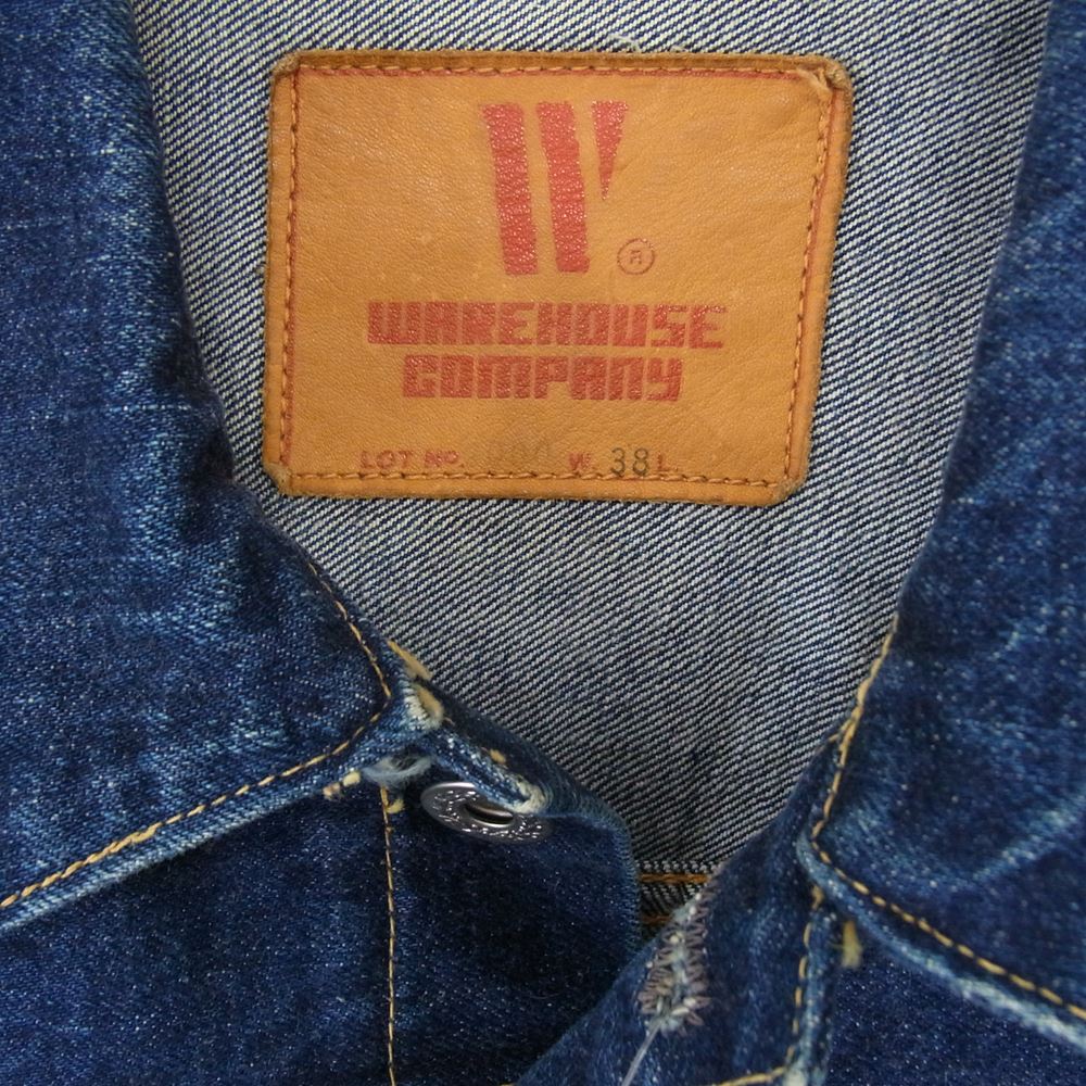 WAREHOUSE ウエアハウス Lot 2000 98s 03s 旧レザーパッチ 大戦モデル デニム ジャケット インディゴブルー系 38【中古】