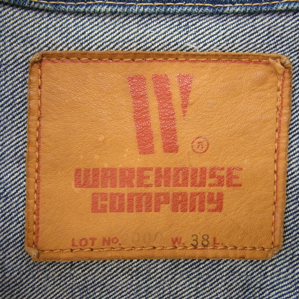 WAREHOUSE ウエアハウス Lot 2000 98s 03s 旧レザーパッチ 大戦モデル デニム ジャケット インディゴブルー系 38【中古】