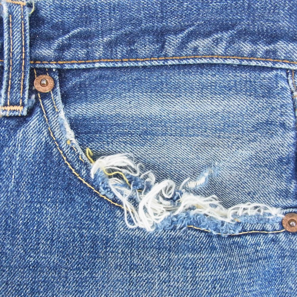 Levi's リーバイス ヴィンテージ オリジナル 501 Big E リーバイス 刻印2 ウエストチェーンステッチ 足長R デニム パンツ インディゴブルー系 サイズ表記無【中古】