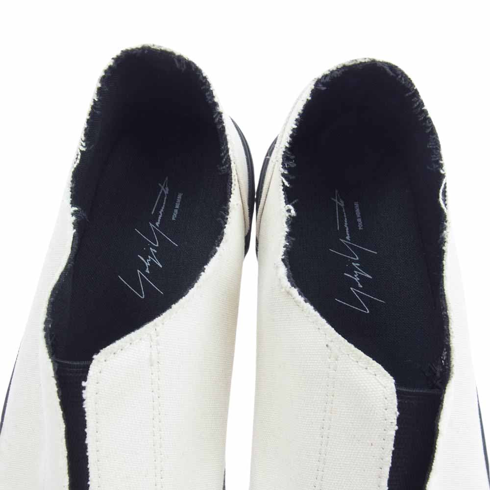 Yohji Yamamoto POUR HOMME ヨウジヤマモトプールオム 21SS HD-E01-060 カットオフ加工 スリッポン スニーカー ホワイト系【中古】