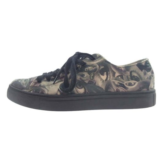 Yohji Yamamoto POUR HOMME ヨウジヤマモトプールオム 21SS HD-E04-063-1-02 EYE PRINT CANVAS LOW TOP PRINT SNEAKERS アイプリント キャンバス ローカット スニーカー マルチカラー系 3【中古】