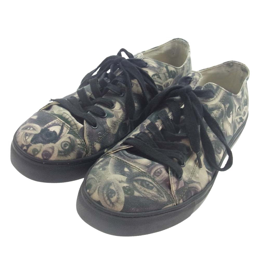 Yohji Yamamoto POUR HOMME ヨウジヤマモトプールオム 21SS HD-E04-063-1-02 EYE PRINT CANVAS LOW TOP PRINT SNEAKERS アイプリント キャンバス ローカット スニーカー マルチカラー系 3【中古】