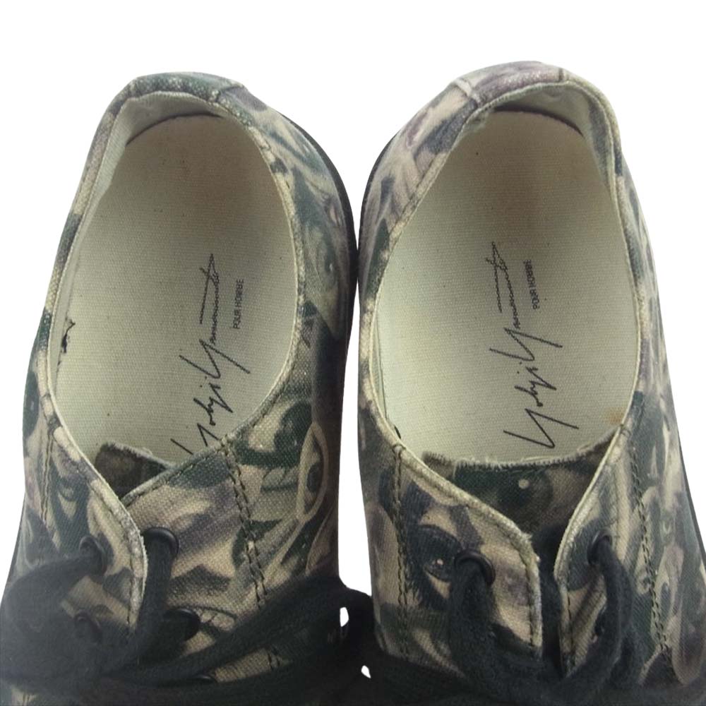 Yohji Yamamoto POUR HOMME ヨウジヤマモトプールオム 21SS HD-E04-063-1-02 EYE PRINT CANVAS LOW TOP PRINT SNEAKERS アイプリント キャンバス ローカット スニーカー マルチカラー系 3【中古】