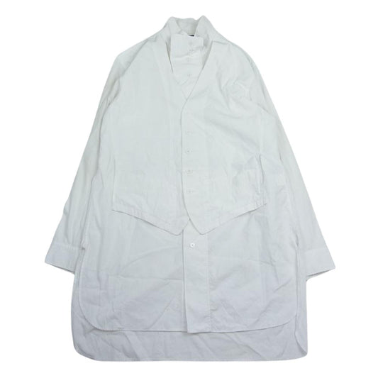Yohji Yamamoto POUR HOMME ヨウジヤマモトプールオム 22AW HE-B50-520 ベストドッキング ストール付き 長袖 シャツ ホワイト系 2【中古】