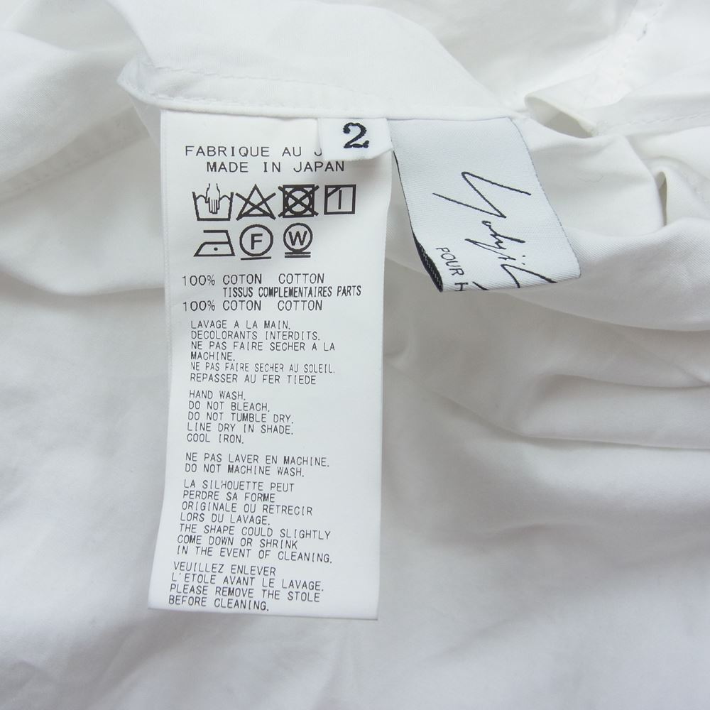 Yohji Yamamoto POUR HOMME ヨウジヤマモトプールオム 22AW HE-B50-520 ベストドッキング ストール付き 長袖 シャツ ホワイト系 2【中古】